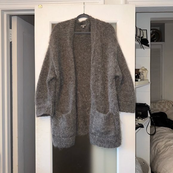 COS Oversized Gray Mohair Sweater Cardigan - Picture 4 of 10